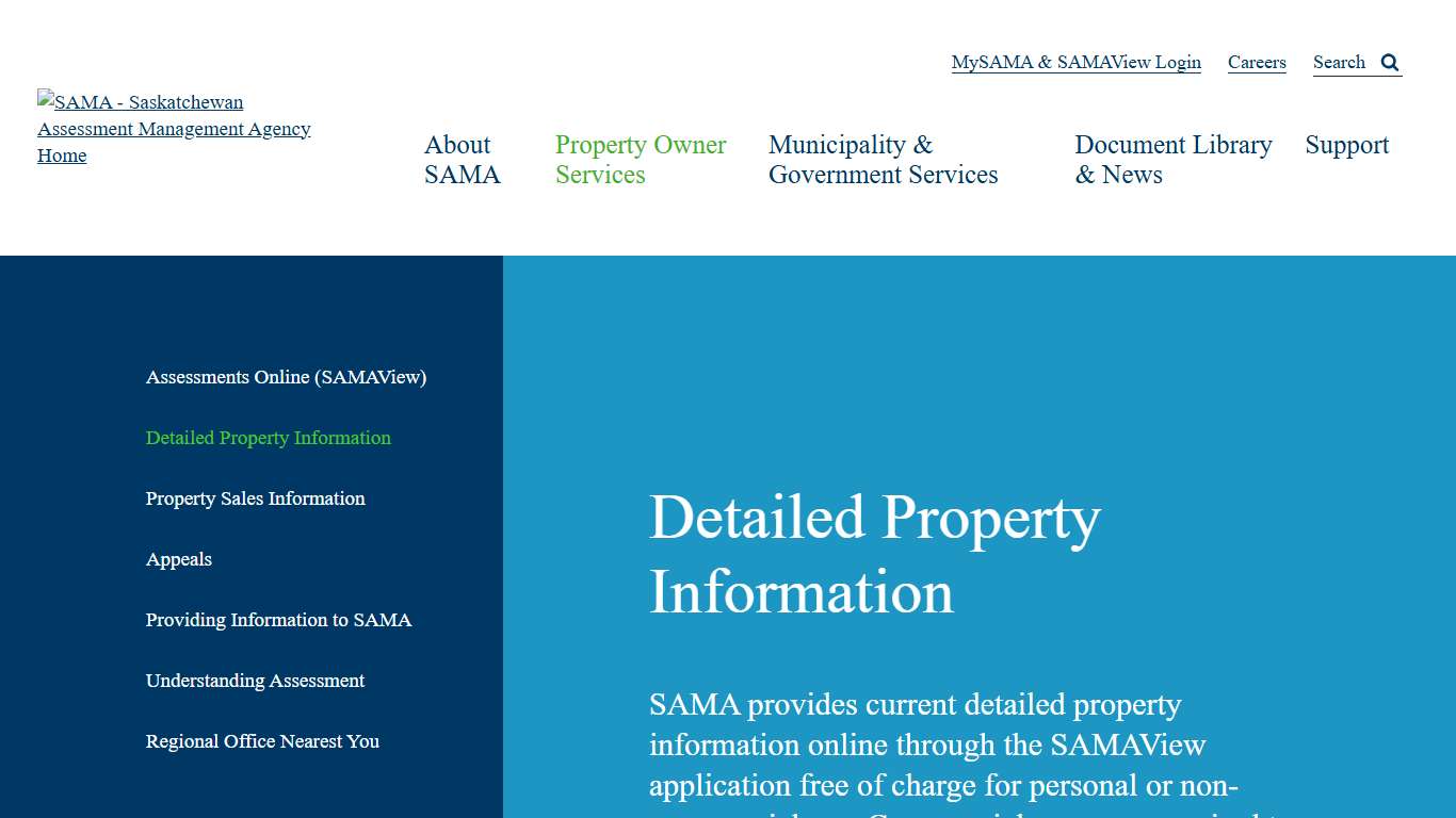 Detailed Property Information SAMA - Saskatchewan Assessment Management Agency